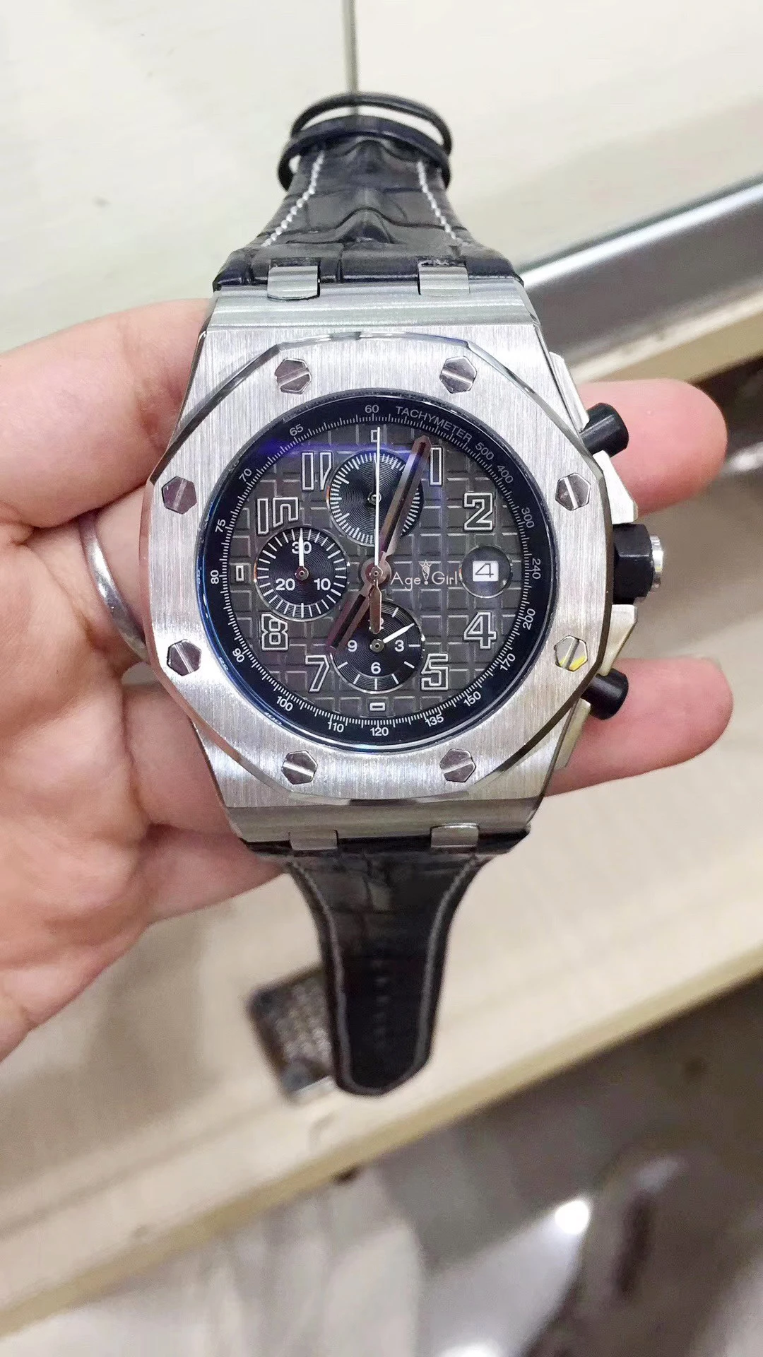 4 Luxury Brand New Brown Leather Chronograph Men Watch Stopwatch Blue Black Rose Gold White Sapphire Crystal Watches Limited AAA - Цвет: 4