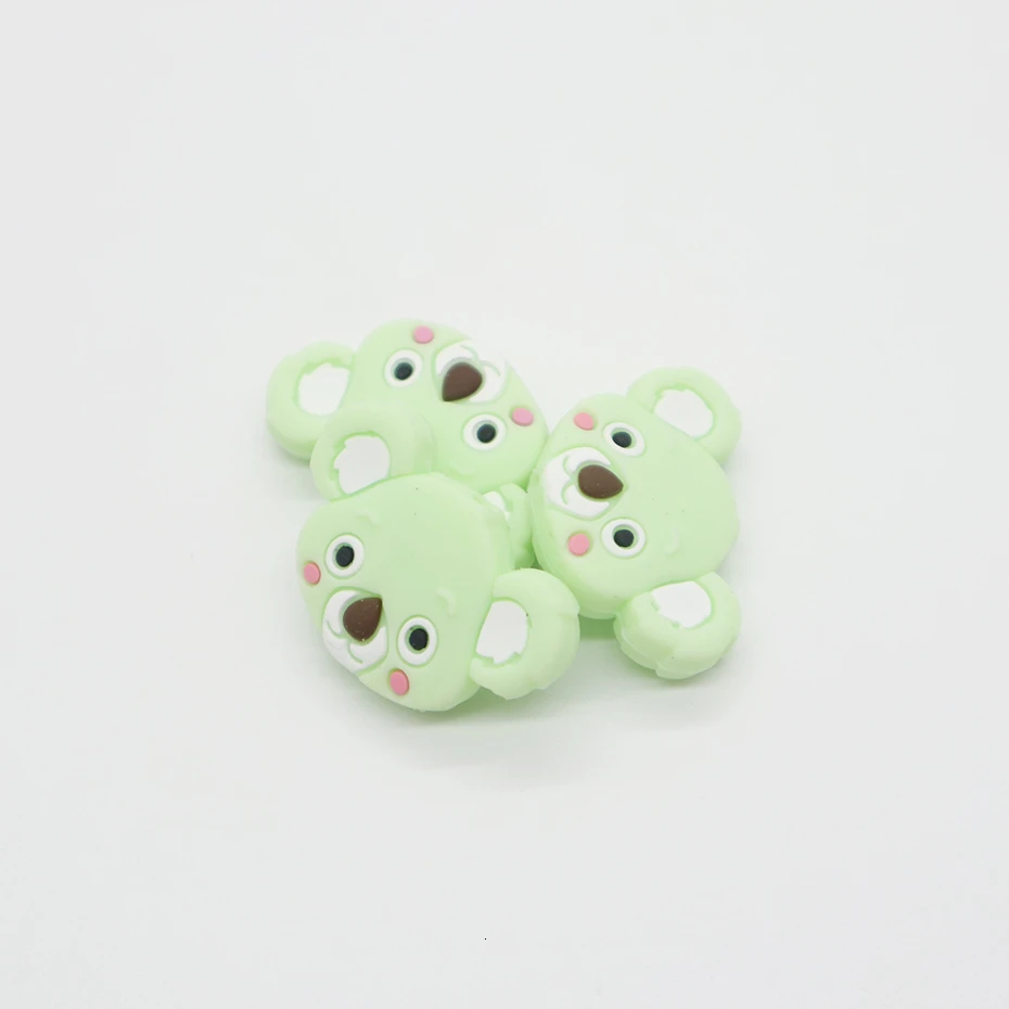 BD012-24 Lemon 10 шт. мини коала Силиконовые Прорезыватели Экологичные Милые Детские Прорезыватели для зубов аксессуары пищевого класса силиконовые бусины Детские Прорезыватели - Цвет: BD012-24 Lemon