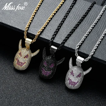 

Missfox Monster Pendant Longhorn Devil Hiphop Rapper Personality Men's Necklace Fashion Necklace Golden Necklaces Best Jewelry