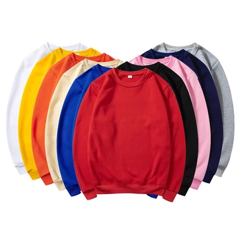 Solid Color DIY Print Sweatshirt Men/Women O-neck Customize Logo Print Sweat Shirt Image Text Character Unisex Couple Cloth you had me at trombone logo men s sweat shirt