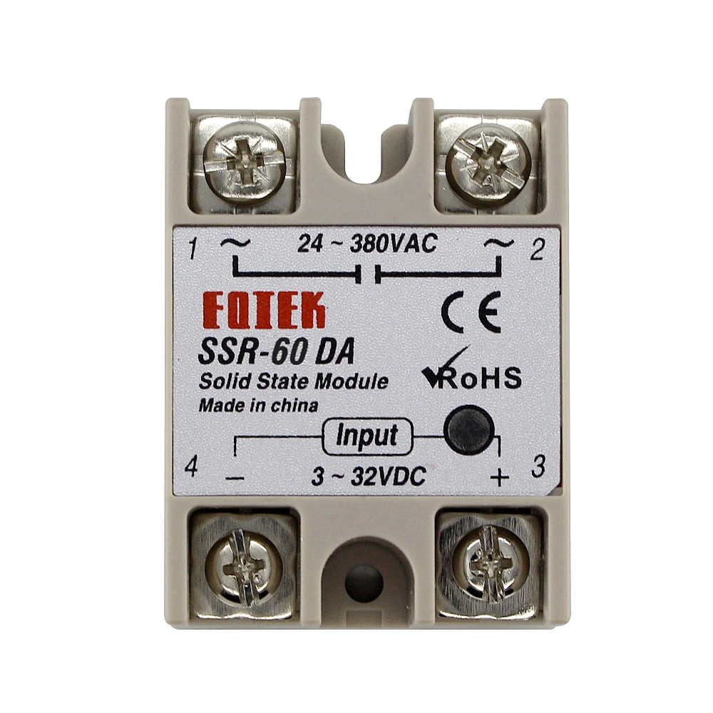 Solid State Relay Module 3-32V SSR-60DA SSR-80DA SSR-100DA 60A 80A 100A Input DC 24-380V AC Output High Quality