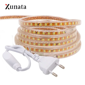 

AC220V SMD2835 LED Strip Light 120LEDs/M Flexible LED Tape Waterproof LED Ribbon Rope for Home Decoration White/Warm White/Blue