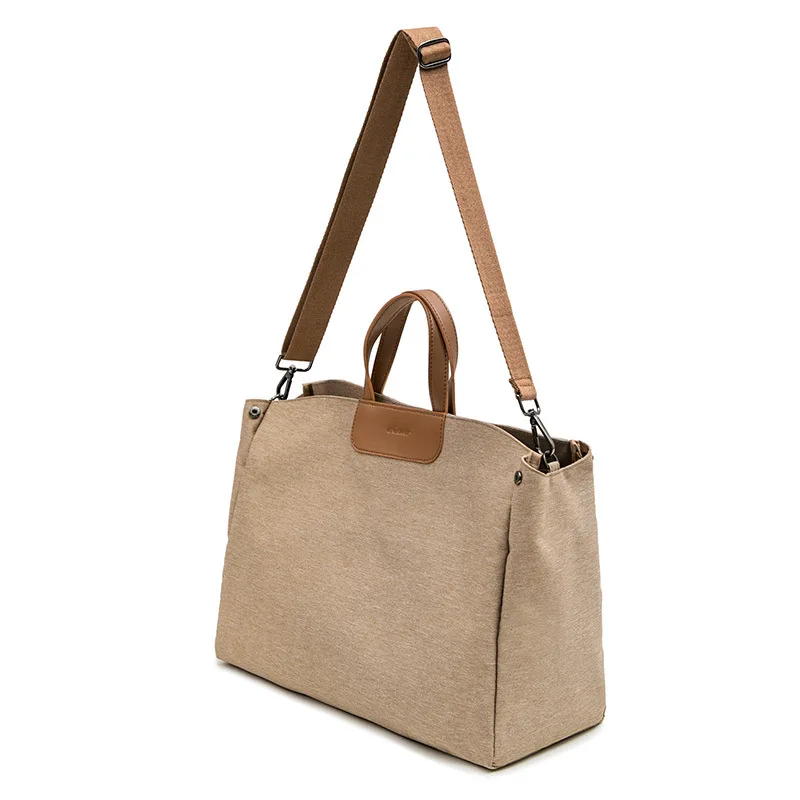 Стильная модная сумка для ноутбука 15,6 15,4 15 14 13,3 13 дюймов для женщин большая женская сумка через плечо сумка для ноутбука ткань Оксфорд - Цвет: Коричневый