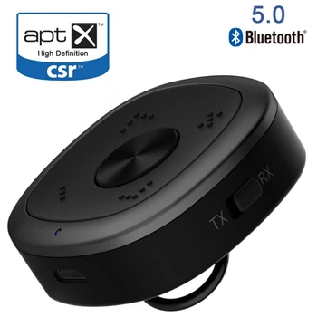 

Bluetooth 5.0 Transmitter Receiver Audio Adapter Long Range Portable with AptX HD Audio & Low Delay for TV Laptop Headphone