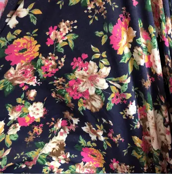 

100x150girls floral printed Knitted Jersey Fabric flower soft and tender sewing pant dress skirt socks diy Children Clothing