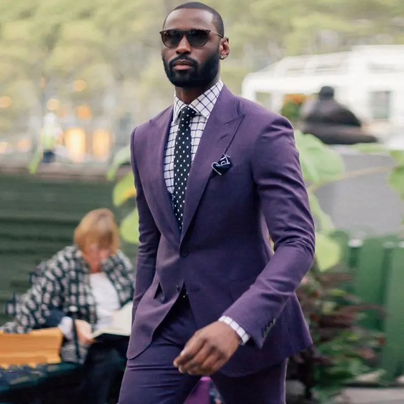 Purple-Peaked-Lapel-Two-Buttons-Men-Wedding-Suits-2-Pieces-Costume-Homme-Fashion-Blazers-Slim-Fit