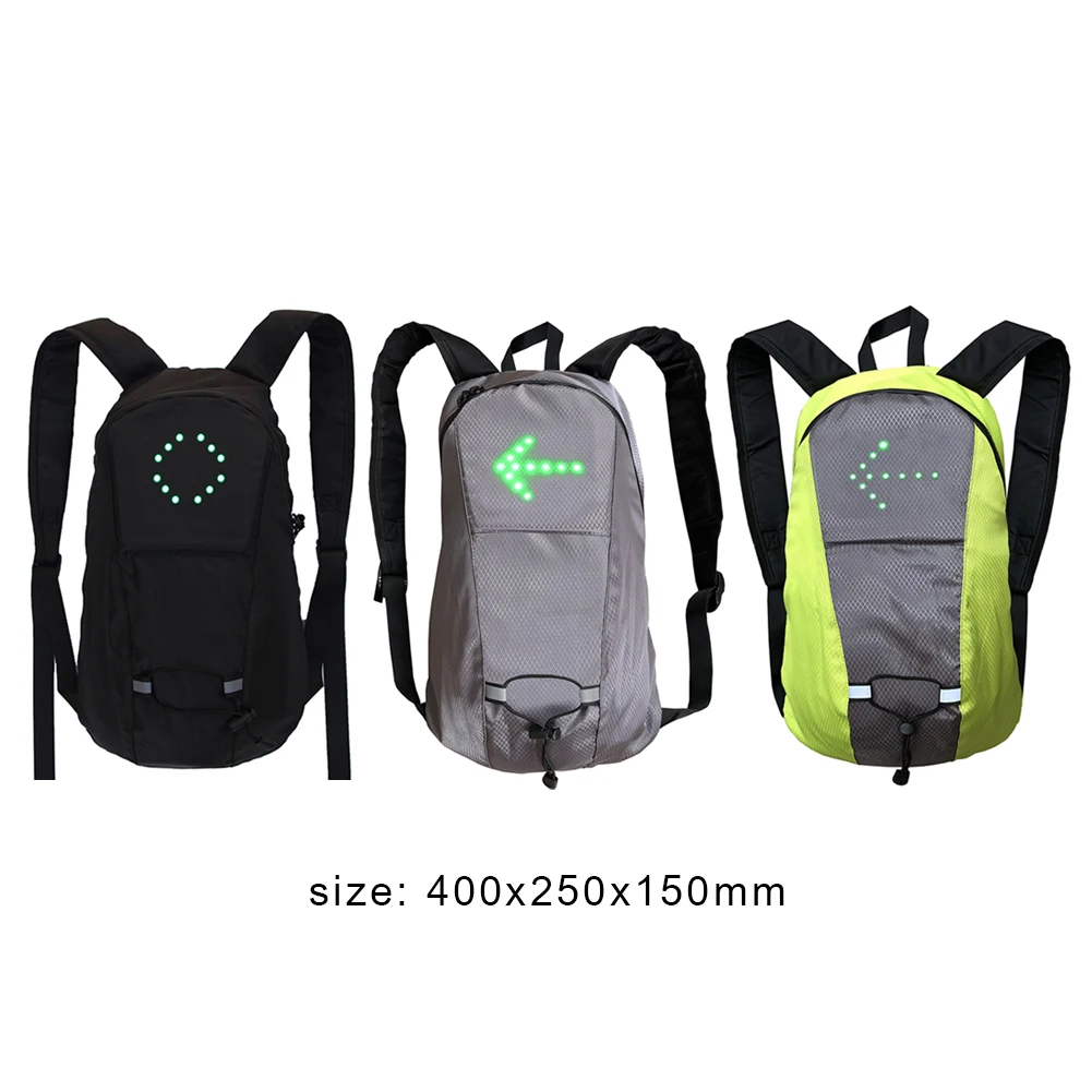 yozhiqu Warnweste LED-Blinker-Rucksack, Fahrrad-Fernbedienung  LED-Warnrucksack(Unisex) Outdoor wasserdicht, für sichere Nacht Reiten /  Laufen /