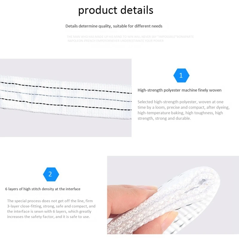 Towing Rope Strape Cable with U Hooks 5M 12Tons Shackle High Strength Nylon with Reflective Light for Car Truck Trailer