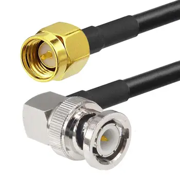 

100 Pieces shipping by DHL RF Cable SMA Male to BNC Male Right Angle 90 Degree Coax Connector Extension Cord 19 inch 50CM