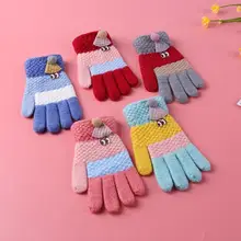 1 пара, вязаный для новорожденных, зимние перчатки, полный палец, детские варежки, муфта для рук, детские перчатки с пальцами, зимние, теплые, защищают