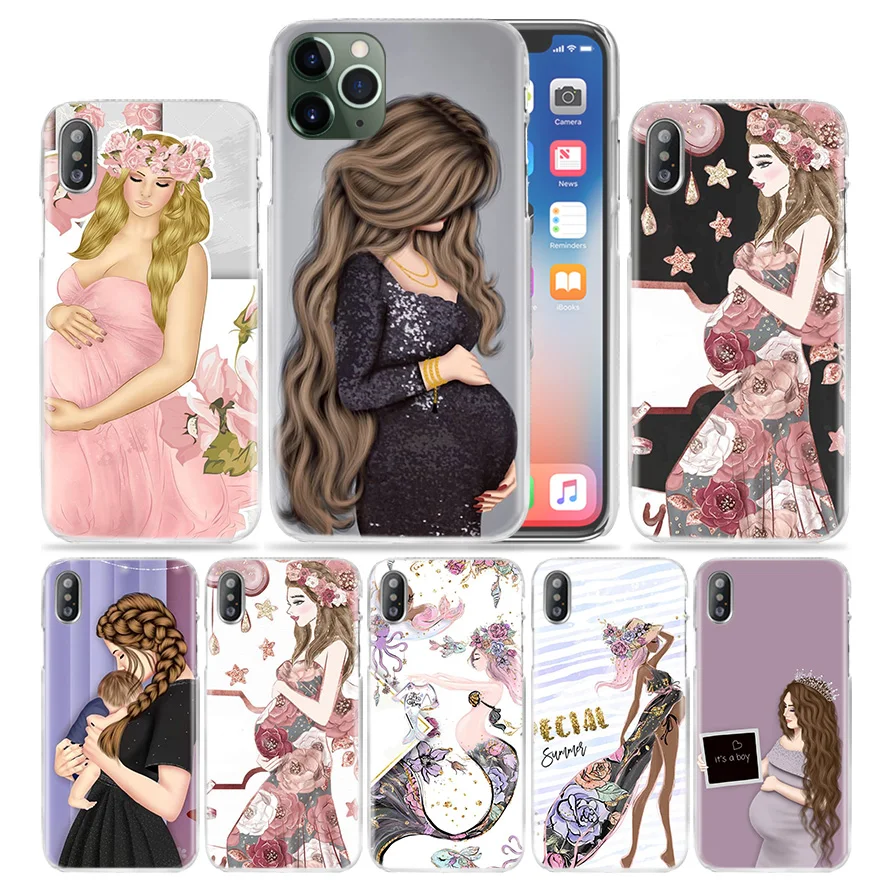 Мама Gravida Baby чехол для iPhone 11 Pro XS Max XR X 10 7 8 6 6S Plus + 5s SE 5 4s 4 5C Жесткий ПК Des Sacs телефон Coque сумка принцессы