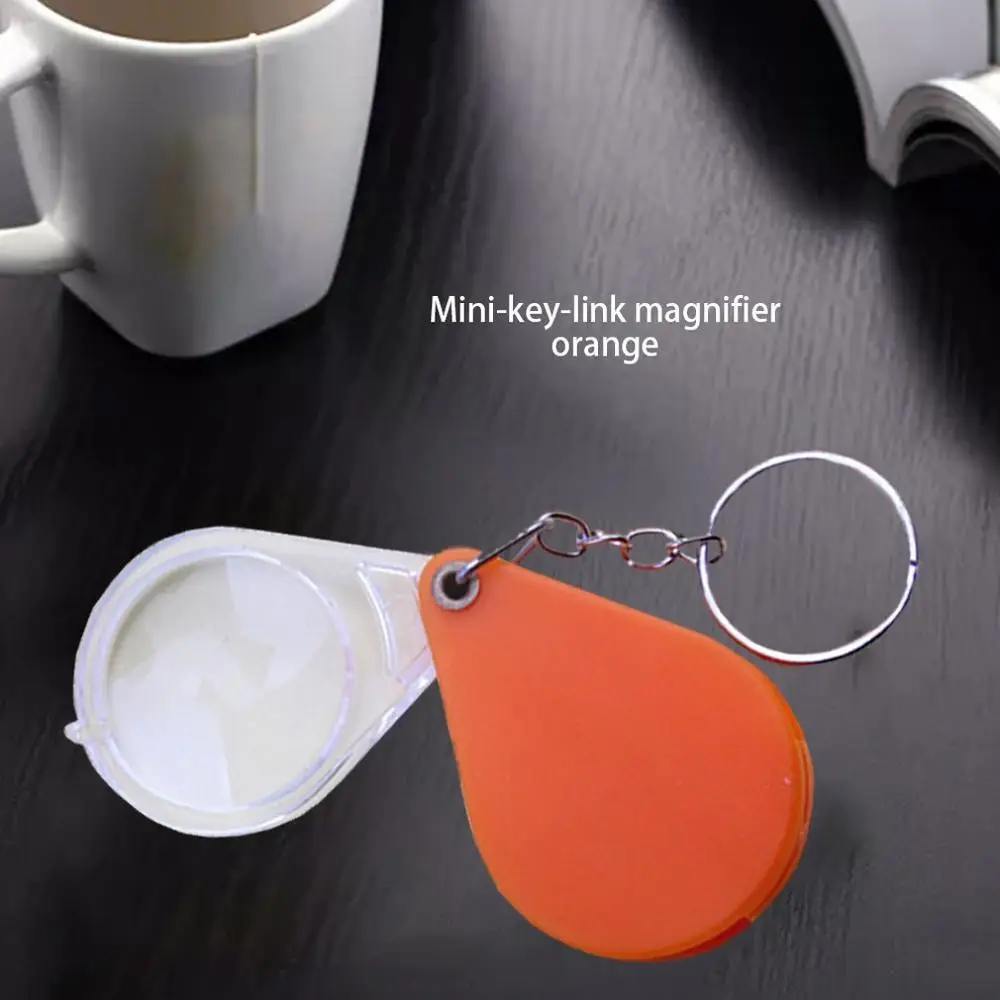 

10X Plastic Mini Magnifier Reading Glass Folding Keychain Handheld Magnifying Loupe Key Parts