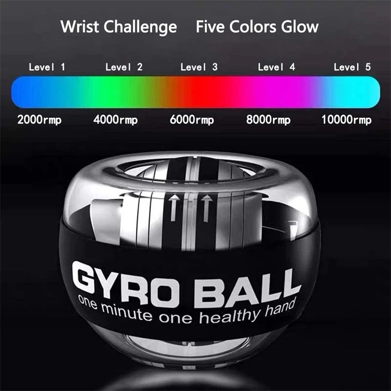 ITSMART01 LED Self-starting Wrist Ball Gyro Powerball Gyroscope With Counter Arm Hand Muscle Force Trainer Fitness Equipment reaction catch trainer hand eye coordination