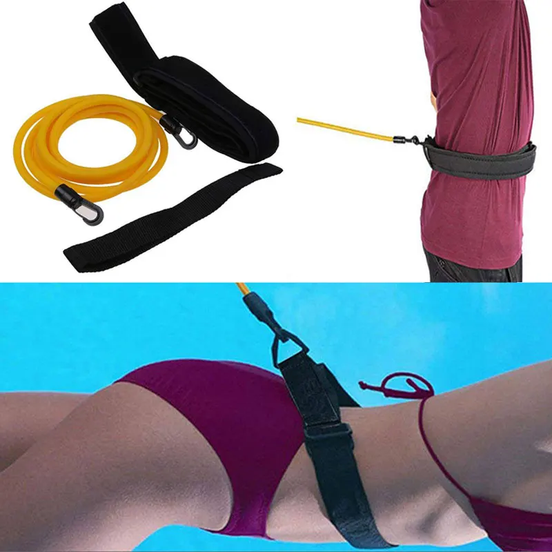 

Swimming Resistance Belt Set Swim Resistance Training Pull Rope Swim Fitness Leash Elastic Rubber String Waist Resistance Straps