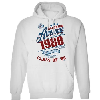 

30 Years Of Being AWESOME Mens 30th Class of 1988 Birthday Mens Unisex (Womens) Winter Hoodies Sweatshirts Free Shipping
