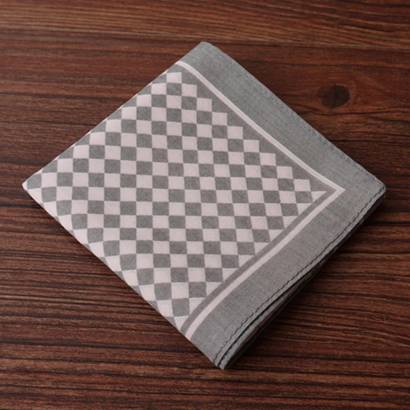 Handkerchiefs Women Cotton High Quality Soft Funny Printed Plaid Various Color Casual Ladies Pocket Square Elegant Chic Trendy