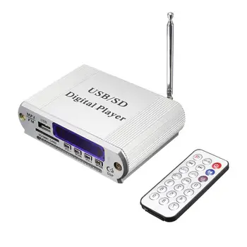 

New FM Radio Mini MP3 USB SD Digital Player Remote Control LED Display Headphone Digital Auto Car Power Amplifier with Remote