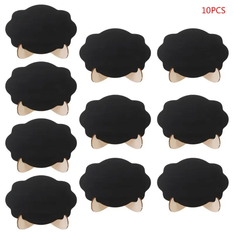 

B2RC 10pcs Wooden Mini Blackboard Cloud Shape Table Sign Memo Message Stand Chalk Board Wedding Party Decoration Supplies