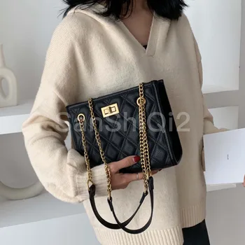 

Green Large Shoulder Bag Women Travel Bags Leather Pu Quilted Bag Female Luxury Handbags Women Bags Designer Sac A Main Femme