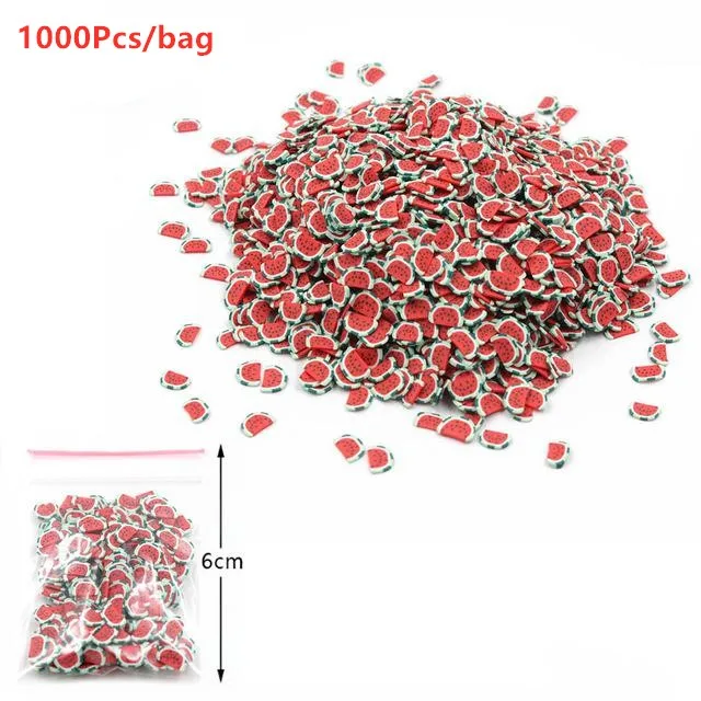 watermelon Slices 1000 шт фруктовые Ломтики для слизи Фрукты Fimo наполнитель для Lizun Diy талисманы клейкие аксессуары Принадлежности для ногтей украшение для мобильного телефона - Цвет: watermelon Slices