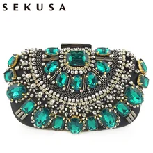 Известный бренд, женские сумки, черный кристалл, вечерняя сумочка, металлические клатчи, серебряные, украшенные бисером, Свадебная коробка, клатч, сумки, Bolsos Mujer