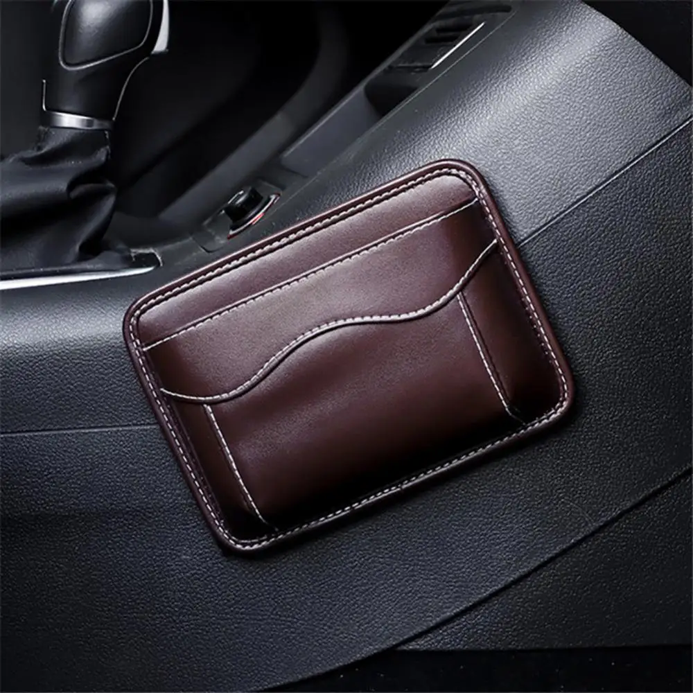 Pochette de rangement en cuir pour fente de sièges auto