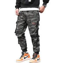 Повседневные камуфляжные брюки карго, мужские брюки с несколькими карманами в стиле хип-хоп, новая уличная одежда, паркур, спортивные штаны, хлопковые мужские свободные штаны для бега