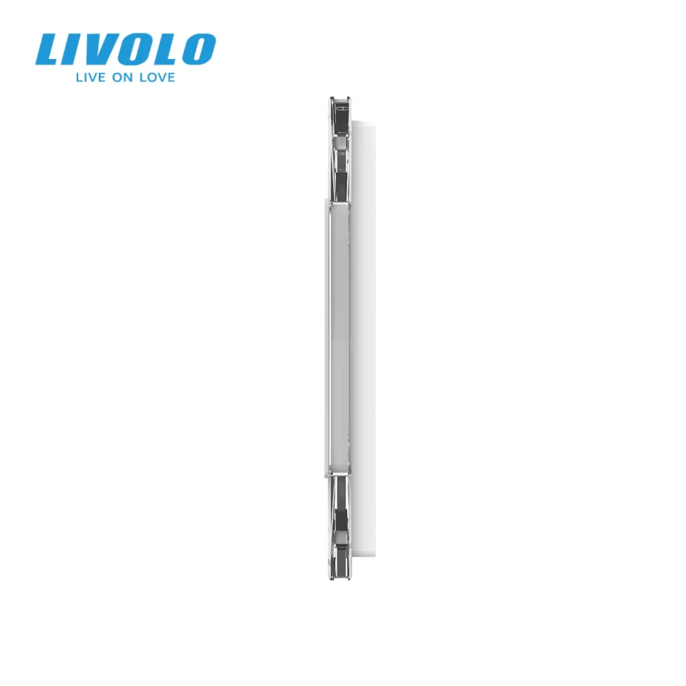 Livolo luxo pérola vidro de cristal, padrão da ue, triplo painel vidro para interruptor parede & soquete, nenhuma placa metai