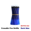 60Pcs/Set Pen Refill Writing 0.5mm Erasable Pen Refills Rod Blue Ink Washable Handle For School Stationery Office Gel Pen Refill 5