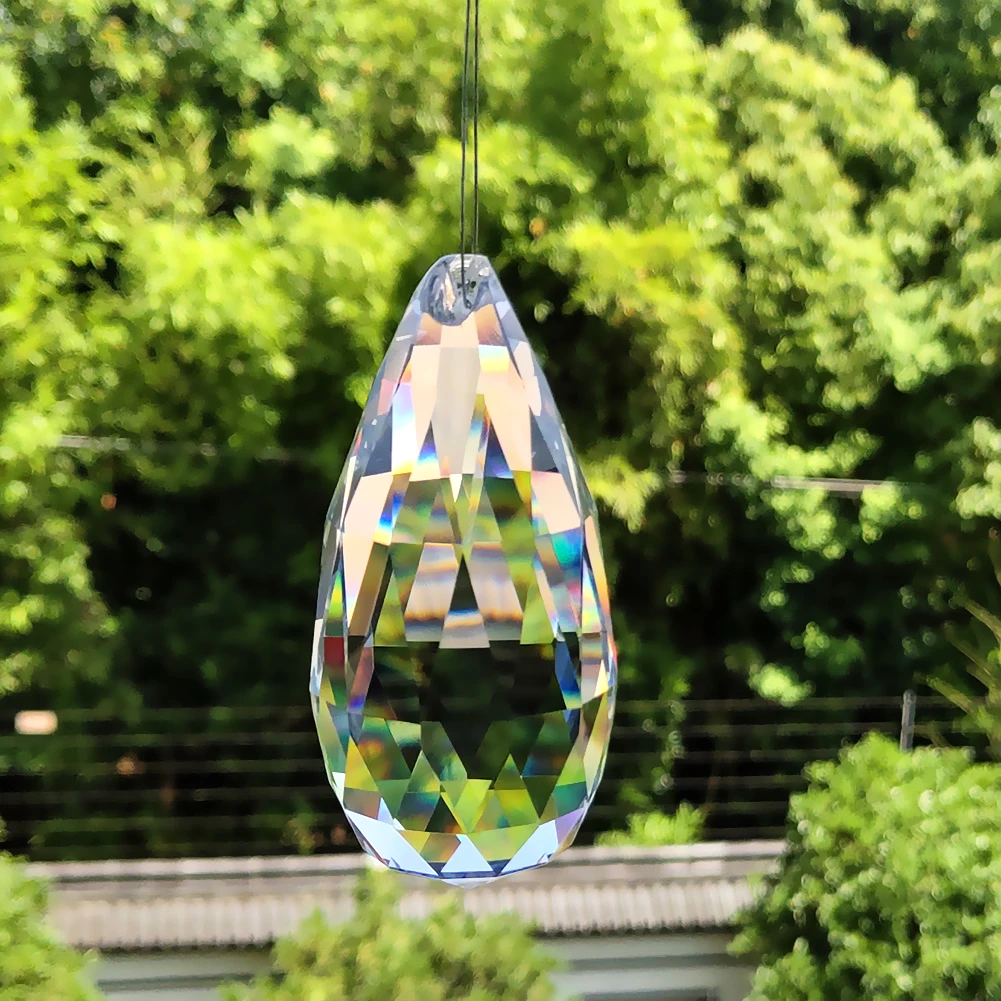 89mm Clear Drops Crystal Prisms Suncatcher Chandelier Crystals Pendant DIY Hanging Ornament Home Decoration Lighting Accessories | Лампы и