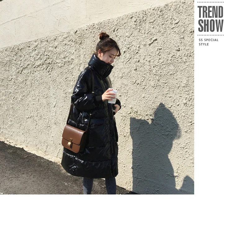 Oversized jacket women Thick Winter Warm Coat Long Down jacket Parka Glossy Thick cotton Jacket Winter Coat Women Windbreaker