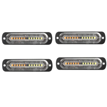 

4PCS Light Police Strobe Warning Light , 12 LED Mini Strobe Light Bar Compatible with 12V-24V Vehicle, Tow Truck Van