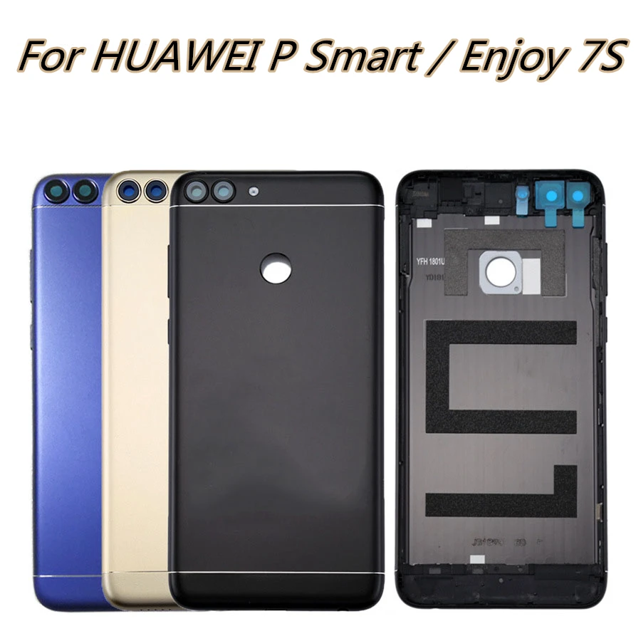 Задняя крышка для HUAWEI P Smart 2018 задняя Huawei Enjoy 7S Боковая кнопка + объектив сканер
