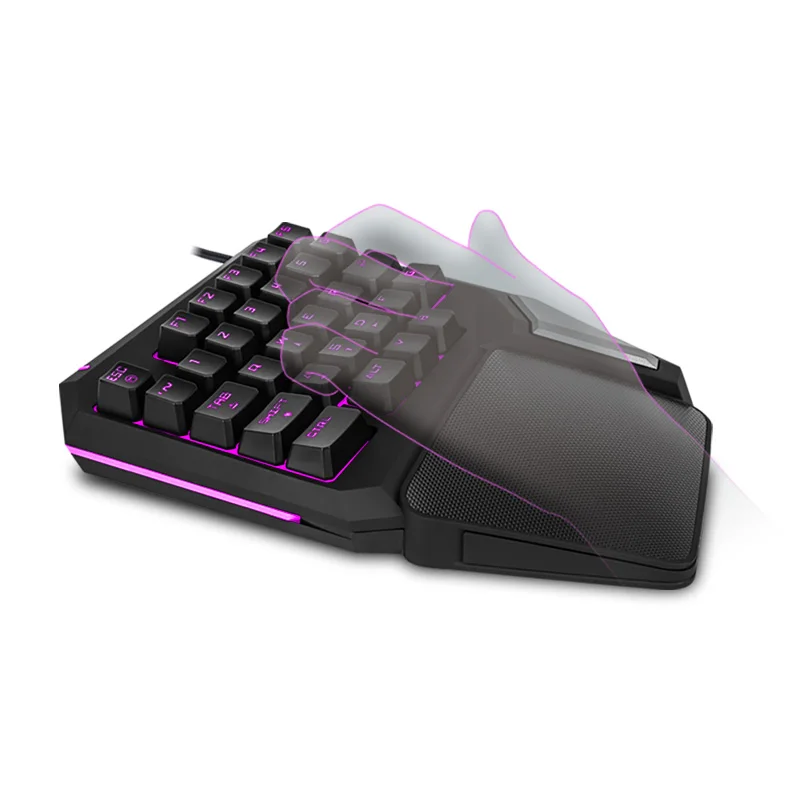 T9 PRO Delux T9 PRO, игровая клавиатура с одной рукой, 30 кнопок, 7 цветов, светодиодный, с подсветкой, для ноутбука, ПК, игрового плеера - Цвет: T9 PRO