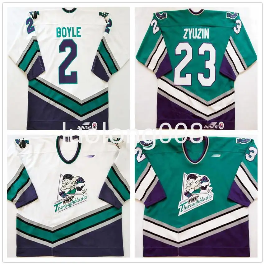 Custom 1997-99 Andrei Zyuzin Kentucky Thoroughblades Dan Boyle Hockey Jersey  Embroidery Stitched any number and name Jerseys - AliExpress