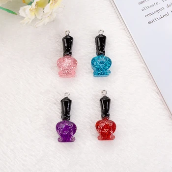 

10pcs 30*13mm Personality Glitter Resin Flatback Retro Nail Polish For Necklace Keychain Pendant DIY Making Accessories