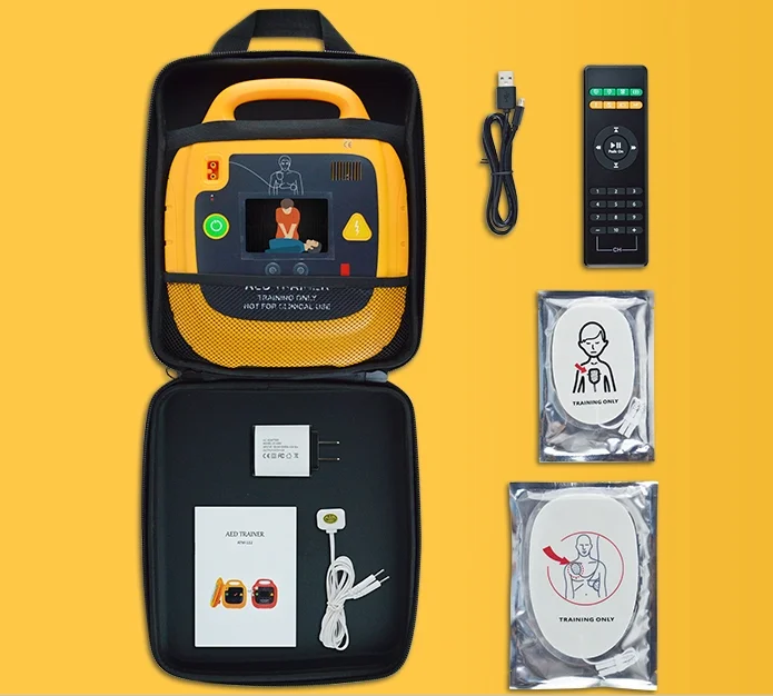 Automatic External Manikin AED Trainer Chargeable AED Simulator For First Aid AED/CPR Training Practicing With 10 Scenarios