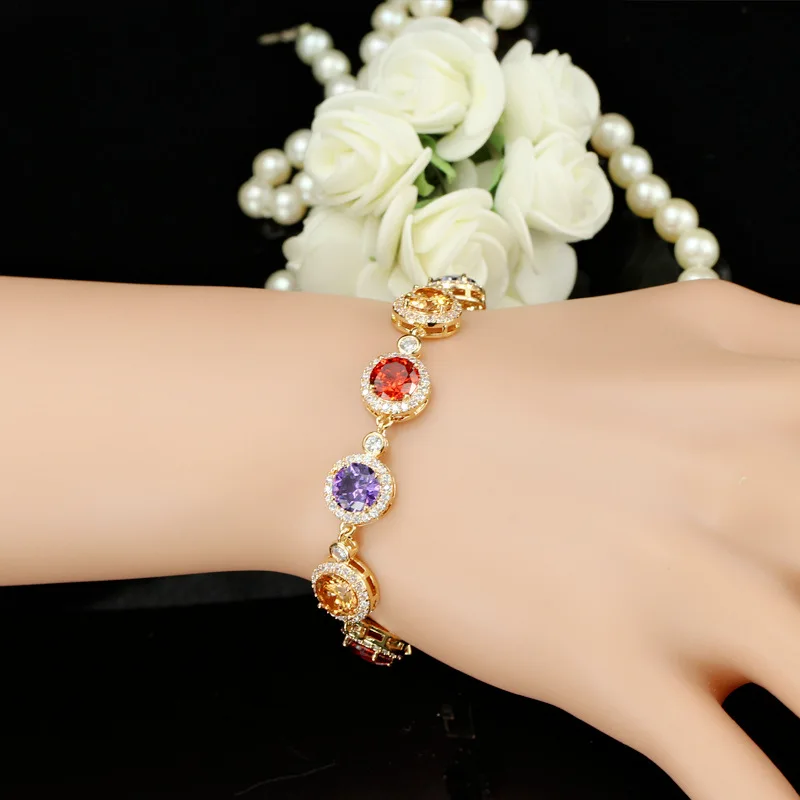 Wong Rain Romantic Cute 925 Sterling Silver Rubby Amethyst Citrine Gemstone Bangle Charm Bracelets Fine Jewelry Wholesale