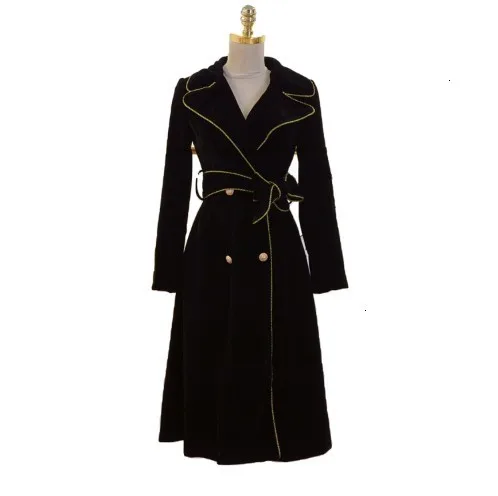 Black Button Edition WOMENGAGA, осень и зима, новые продукты, Ретро стиль, длинная, тонкая, толстая, теплая, шерстяная, Вельветовая куртка для женщин, B141 - Цвет: Black Button Edition