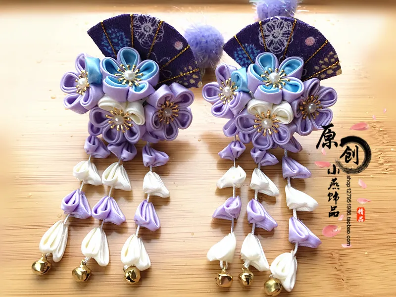 Японская винтажная сиреневая заколка для волос с кисточкой SAKURA шпилька аксессуары для кимоно hanfu аксессуары firkete/Horquilla