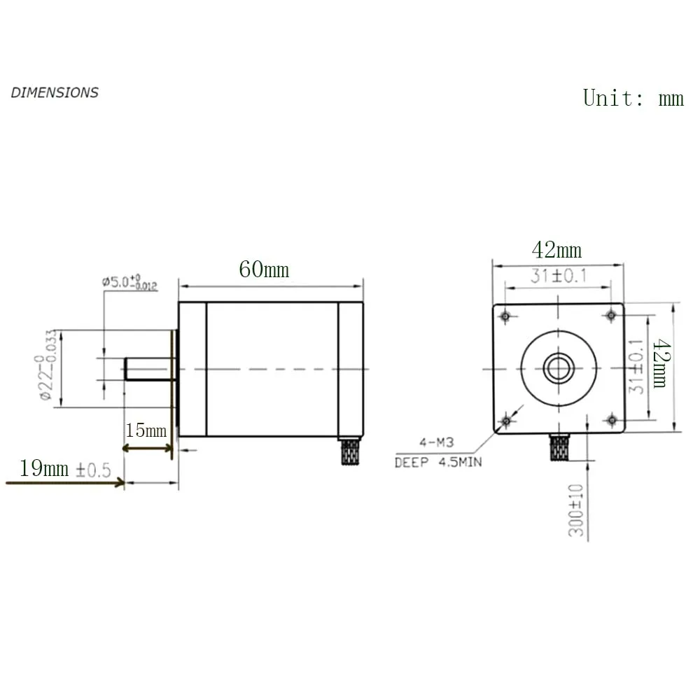 Шаговый двигатель Nema 17 60 мм 17HS4218 42bygh 1.8A 65Ncm CE ROSH CNC лазерный измельчитель пены