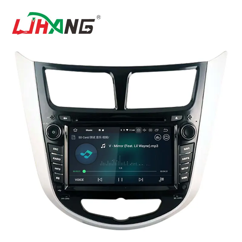 Excellent LJHANG Android 9.0 Car Radio DVD Player For Hyundai Solaris Verna Accent 2011-2016 Multimedia Stereo Head Unit GPS Wifi 8 Core 1