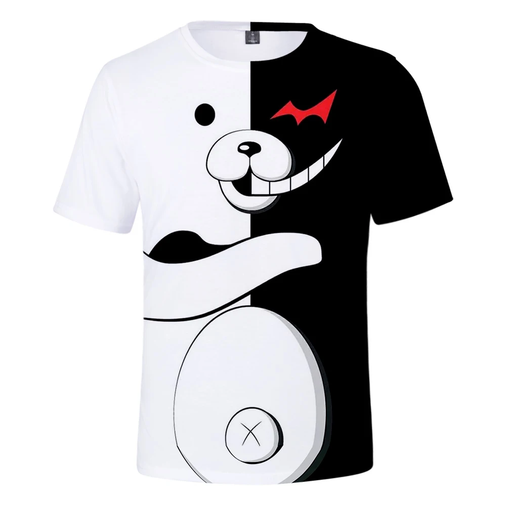 Monokuma Мужская 3D футболка для женщин модные летние горячие 3D футболки эксклюзивные повседневные Harajuku хип хоп Короткие футболки XXS-4XL