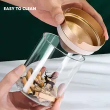 

Ashtray Cartoon with Lid Ash Holder Pattern Glass Home Living Room Smokeless Ash Holder