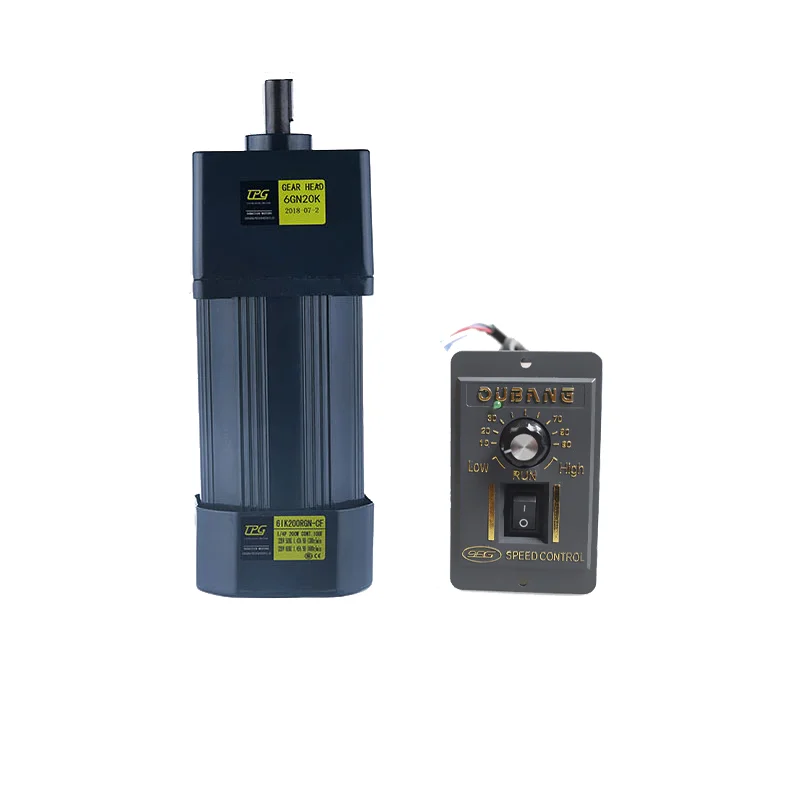 6IK200RGN-CF 200W AC220V AC gear reducer motor, adjustable speed, reversible, high torque + speed controller