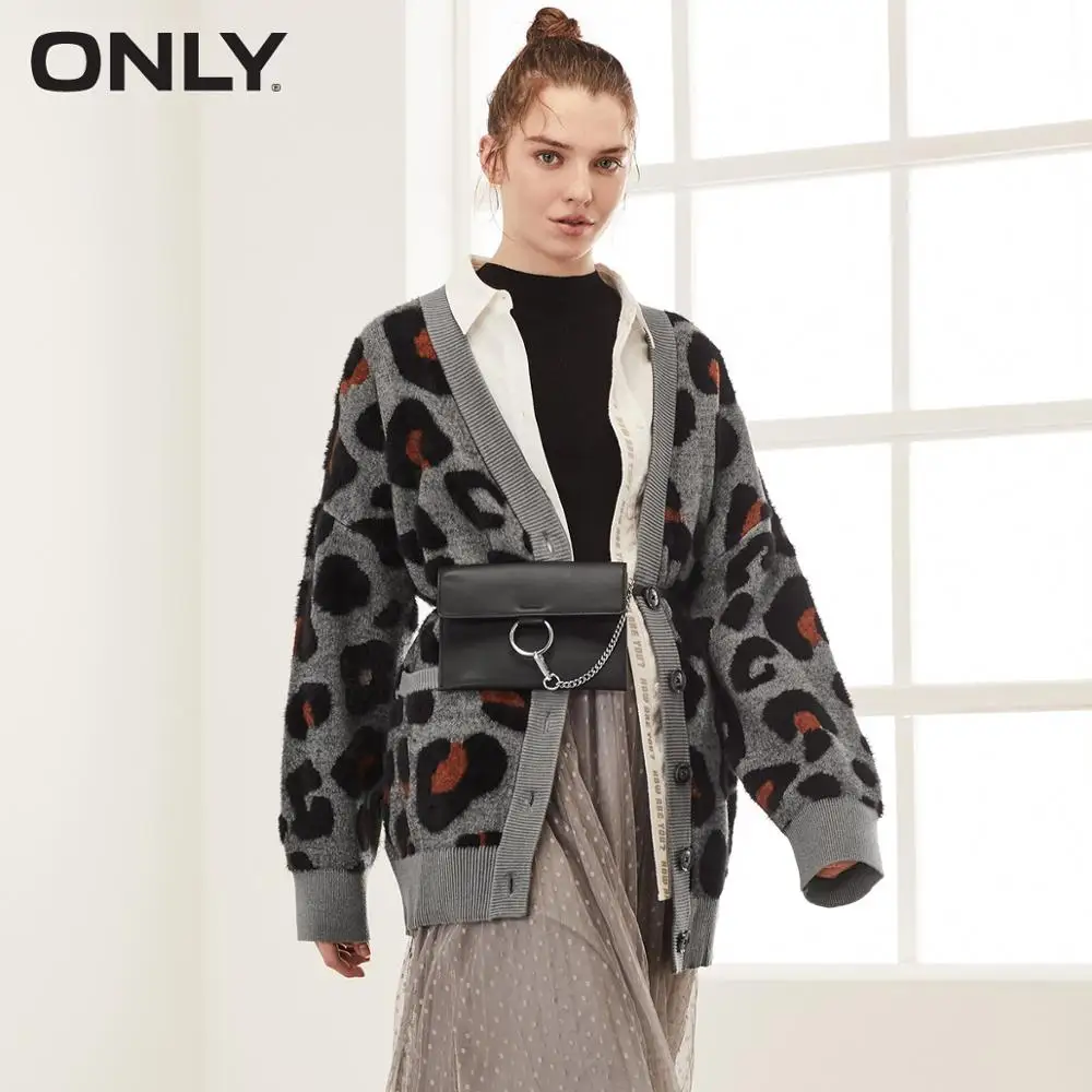 

ONLY 2019 Autumn Winter Women's Leopard Print Cardigan | 11933B511