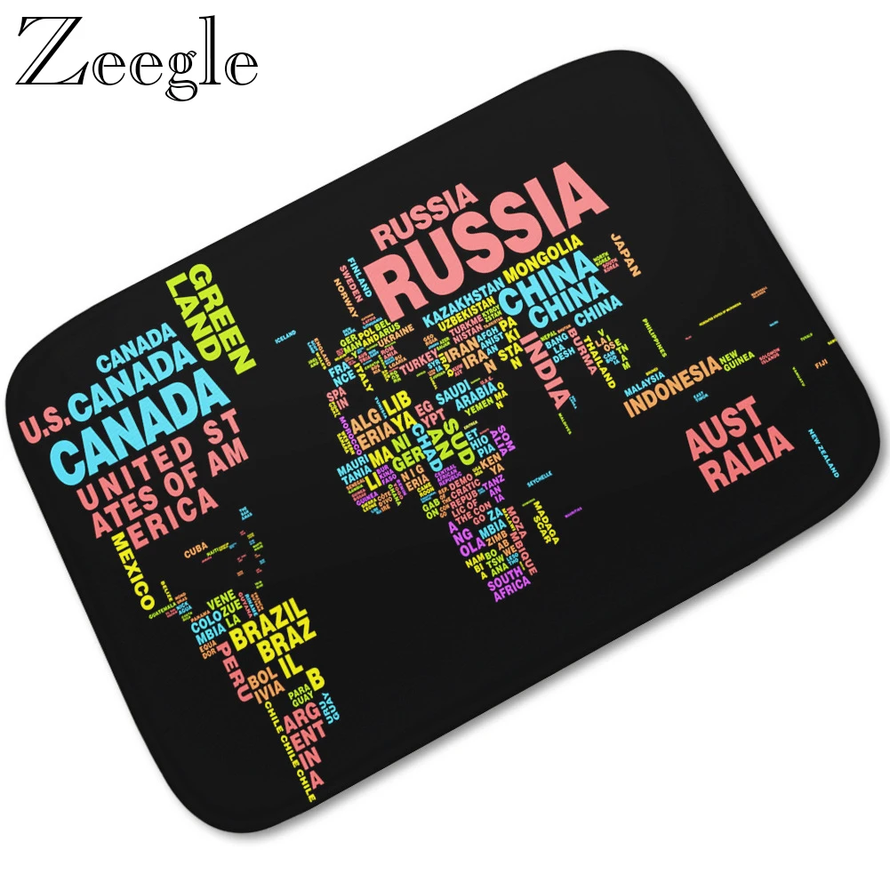 Zeegle Printed Doormat Soft Welcome Mats for Front Door Flannel Home Decoration Non-slip Floor Mat Absorbent Carpet