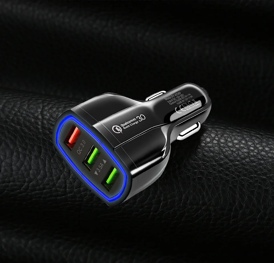 3.5A Car USB Charger Quick Charge 3.0 Mobile Phone Charger 3 USB Fast Car Chargers for iphone ios Huawei Android Phone Charger