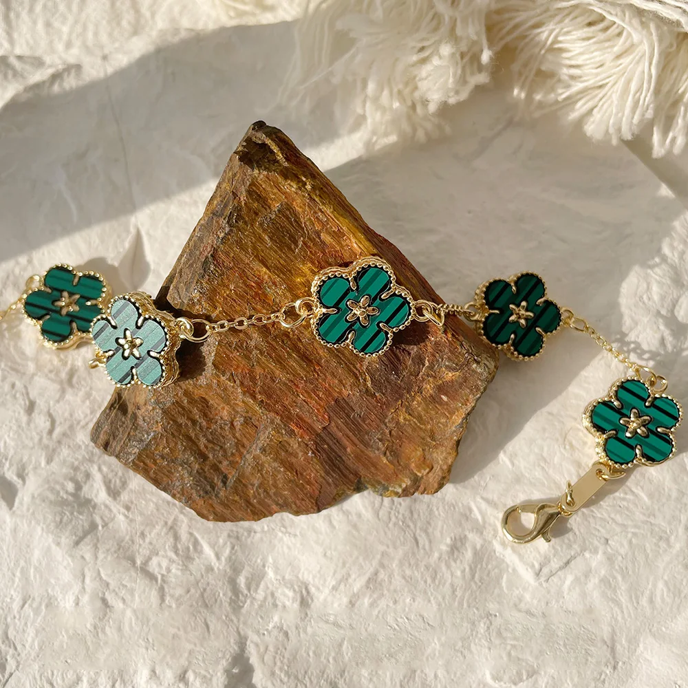 HUANZHI Colorful Butterfly Flower Love Heart Bracelet for Women Waterdrop Link Chain Adjustable Bangle Double Side, beaded bracelet,metal bracelet,crystal bracelet