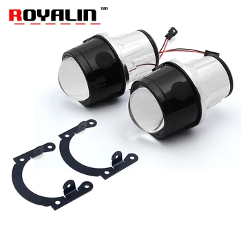 

ROYALIN Universal Fog Lights Lens Bi Xenon Projector H11 2.5 inch Metal Bifocal Driving Waterproof Front Bumper Lamp Retrofit